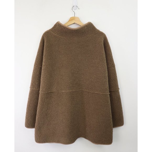 ASTR The Label Oversized Teddy Coat Sherpa Jacket Snap Front Plush Camel 2X - Picture 7 of 8